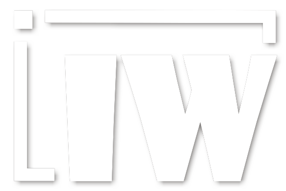 Białe logo z cieniem Instytutu Włókiennictwa